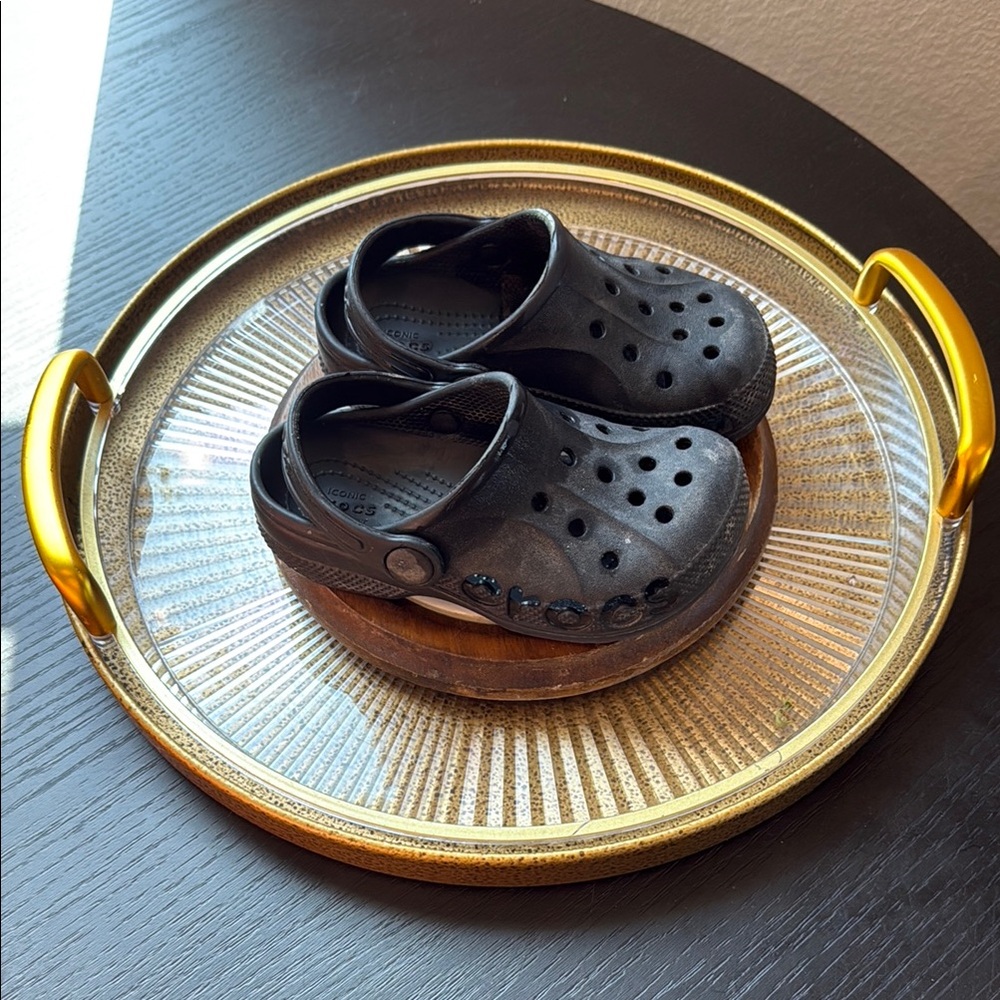 CROCS Black Water Shoes with Perforated Design